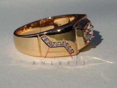 Inel Luxury Brilliant, dublu placat aur 18K,